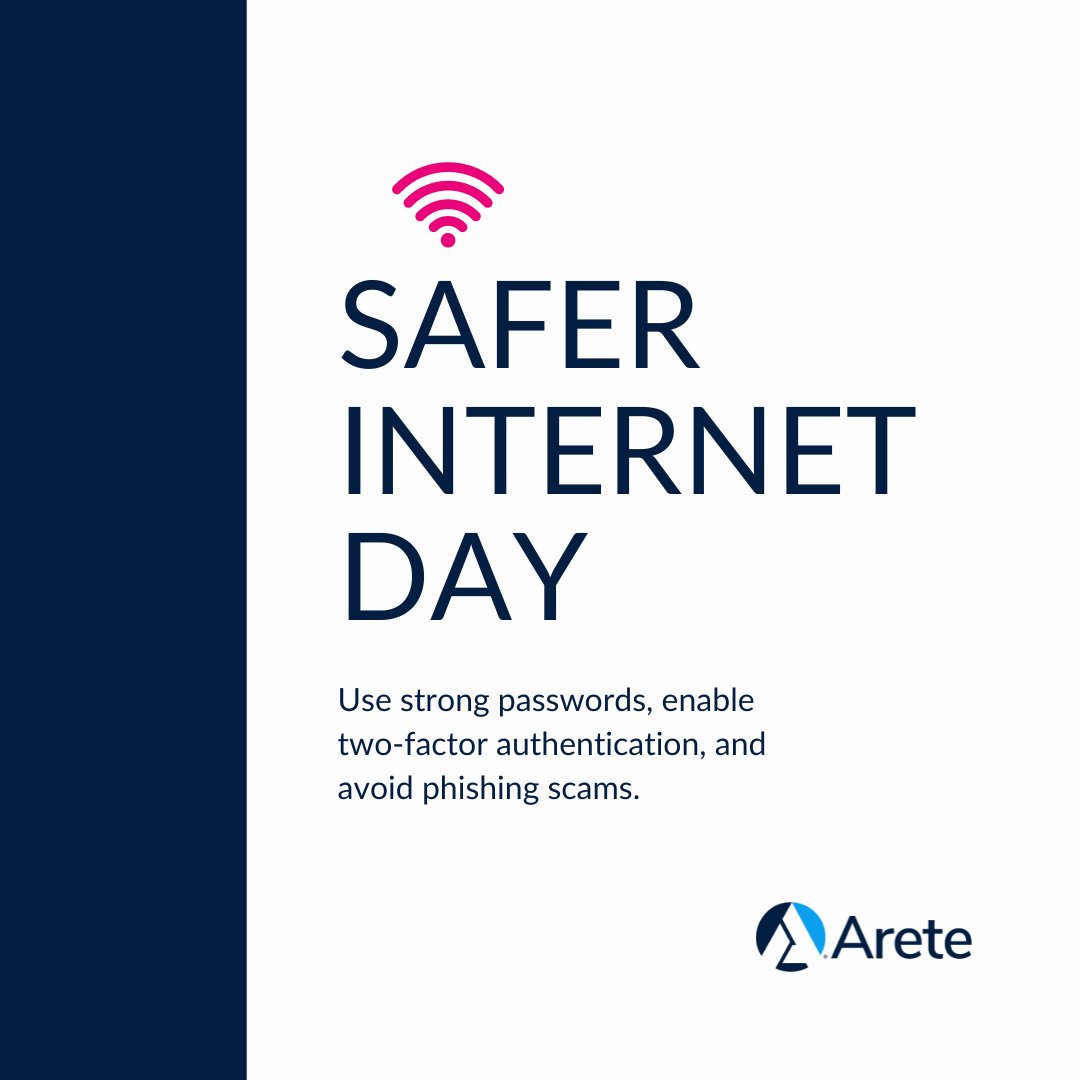 Arete_Advisors's tweet photo. Happy #SaferInternetDay! As an incident response company, we see firsthand the importance of online safety. Remember to always use strong passwords, enable two-factor authentication, and think before you click on links or download attachments. #SID2023 https://t.co/lJPIBkFsBq