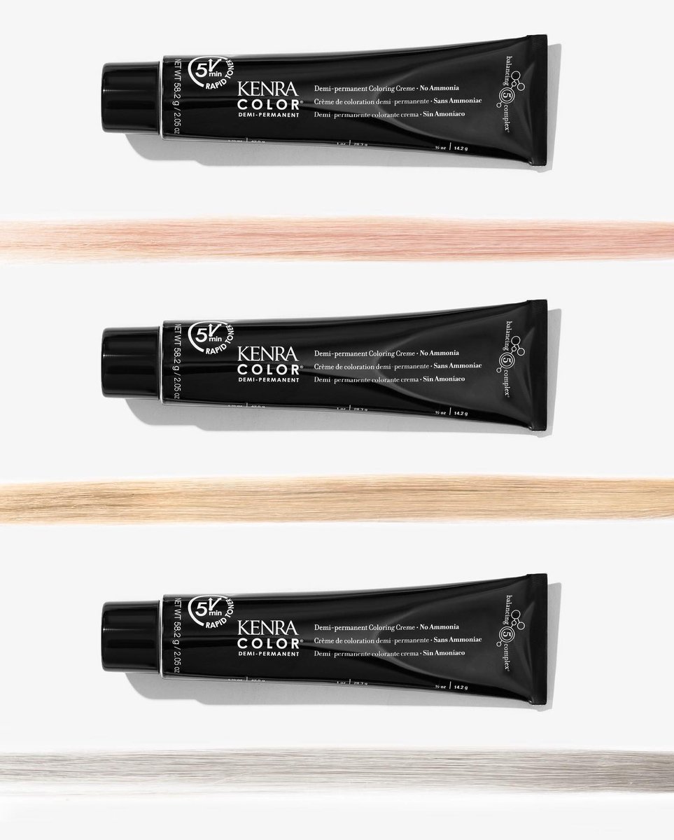 Introducing... 3 NEW RAPID TONER SHADES 🎉 

✨ Silver Ash (SA) for a cool ash blonde reflection
✨ Gold Violet (GV) for a cool gold blonde reflection
✨ Rose Violet (RoV)for a blush blonde reflection

Learn more: kenraprofessional.com/collection/ken…