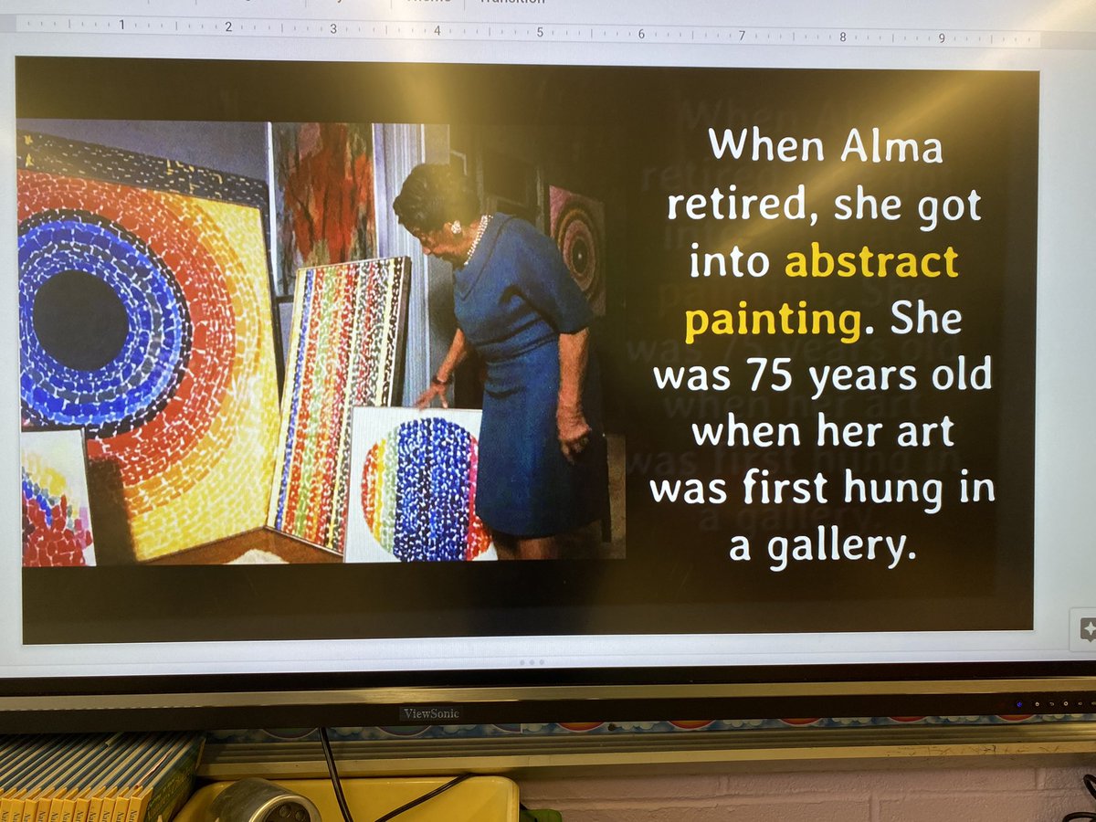 FigliolinoJamie's tweet photo. Today we celebrated #blackhistory by learning about #almathomas We used our #finemotorskills to paint abstract radial art pieces! 🖼️ 🎨 ✊🏿@School20Cougars 💙💛#colorclaremontwithkindness @joanne_shafer Ty #artbyamber3 on #tpt and #letsfindout from @Scholastic https://t.co/kVC1CRnKAU