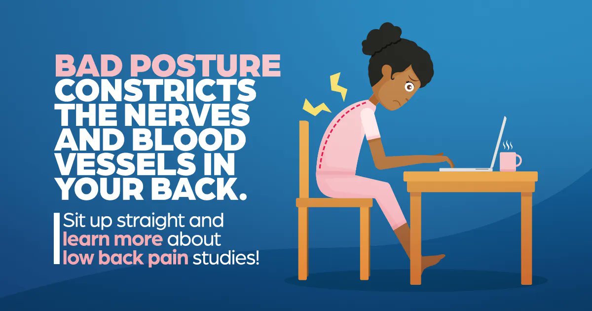 Slouching places pressure on your shoulder blades and as a result causes you to flatten your back muscles. Keep your spine in check – learn more about low back pain studies @ 

bit.ly/Woodstock-low-… #Chronicbackpain #Clinicaltrials