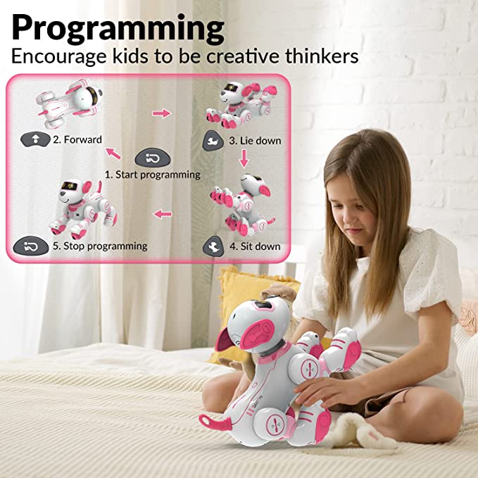 exhobby's tweet image. Introducing the STEMTRON Programmable Robot Dog Toy! With touch response, following mode, singing & dancing, and USB rechargeable battery. It offers fun and learning with programming and volume control options. Perfect for kids! #STEMTRON #ProgrammableRobot #KidsToy