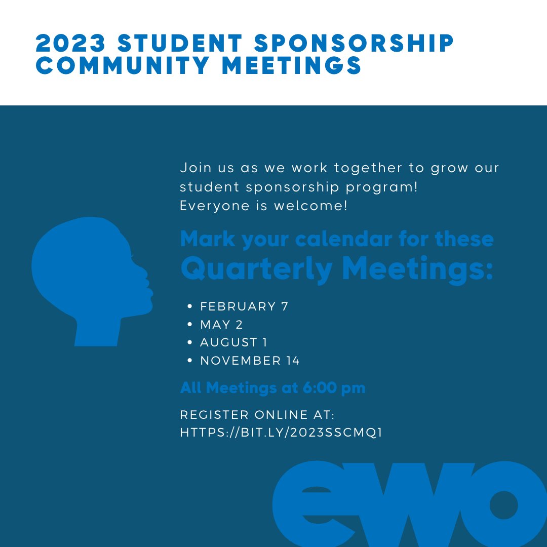EwoHaiti's tweet photo. Student Sponsorship Community Meeting for Q1 is TONIGHT!! 
 
Join us via Zoom for 30 minutes to chat about our program and ways to grow sponsorship and support!
 
🔥 Register to attend here:  https://t.co/SgxWsbi4S9
 
“See” you then! 
 
#student #sponsorship #community #meeting # https://t.co/wGsiqU60MA