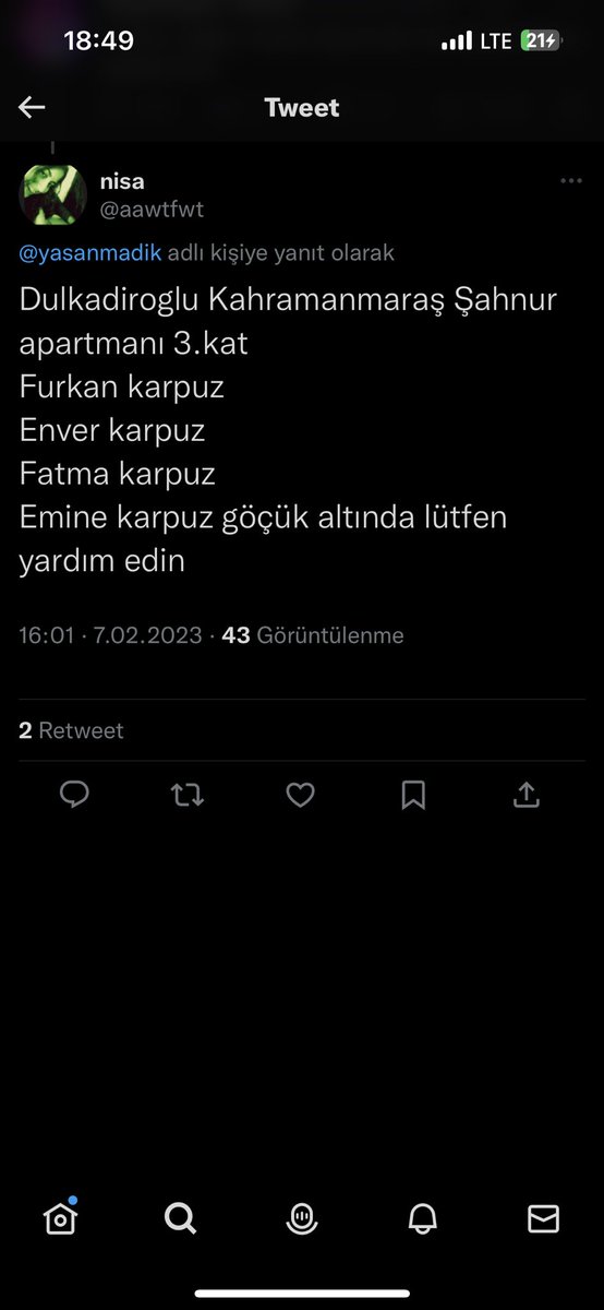 YigitEkim35's tweet photo. @OguzhanUgur @OguzhanUgur @AFADBaskanlik @haluklevent @ahbap @BabalaTv @sgokbakar @ https://t.co/CSQXFcdiJP