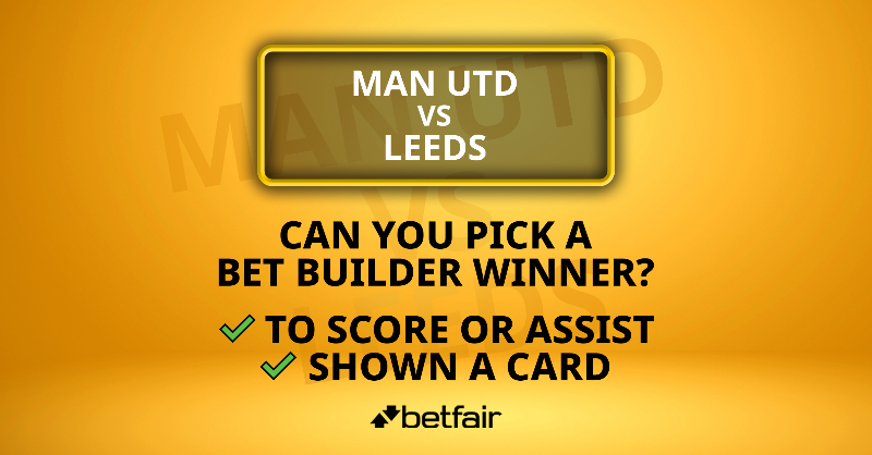 Betfair's tweet photo. 🎁 BET BUILDER COMP

To celebrate our Man Utd/Leeds Bet Builder offer we're giving away 2 x £25 free bets

To be in with a chance of winning RT &amp; reply with:

⚽️ Player to Score or Assist
📒 Player to be carded

✅ In Man Utd v Leeds