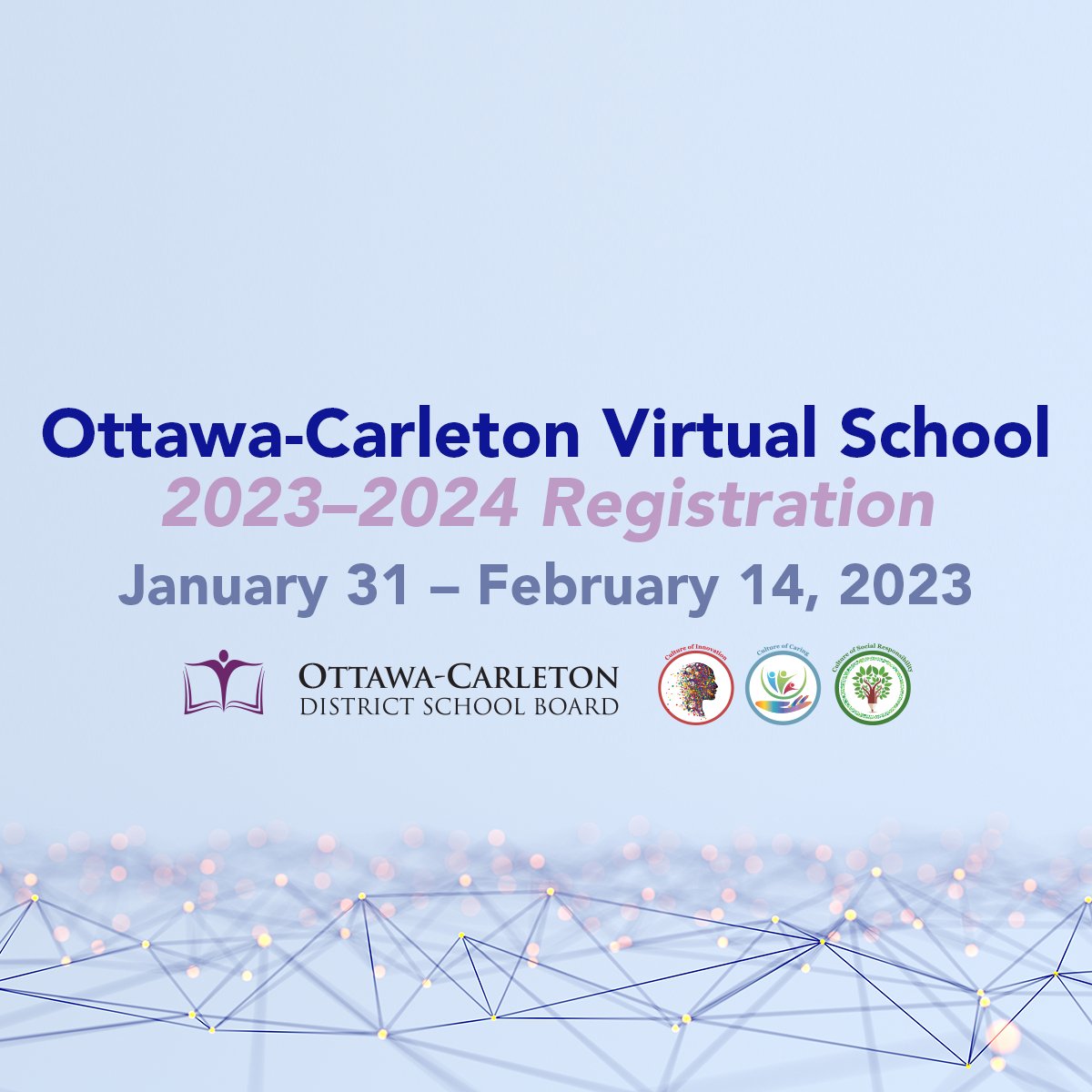 Are you looking to enroll your child in Ottawa-Carleton Virtual (OCV) learning next year? Registration is now open for elementary and secondary students. Learn more on our website: ow.ly/IUI950MH1f3