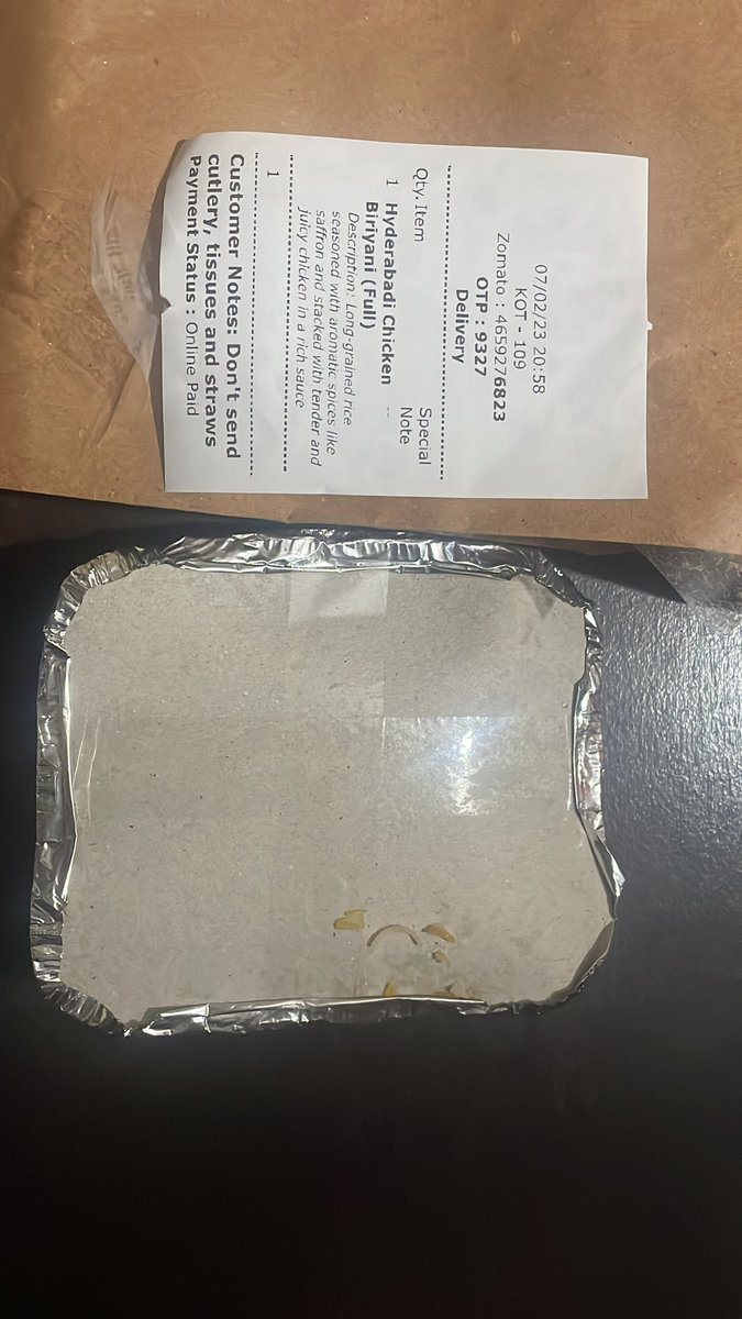 instantdomain's tweet photo. Ordered full biriyani from Le Arebia Restaurant Vijanagar worth 290 INR and received this shit ! @zomato was not able to resolve the issue ! Being 5plus years of regular customer of @zomatocare I must say I quit #zomato !

Zomato is doing fraud in the name of big restaurants! https://t.co/DldCkhSBtd