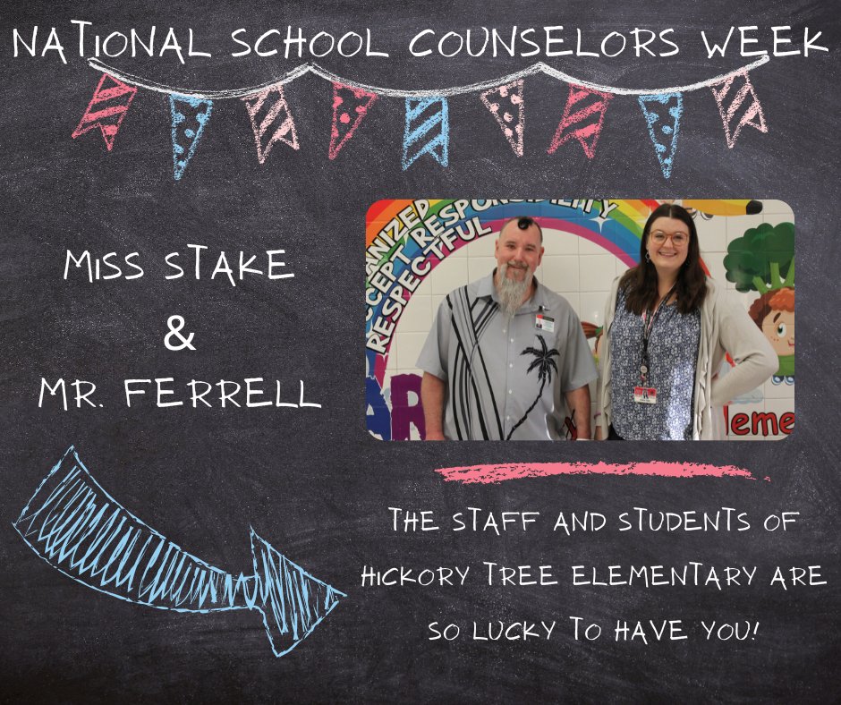 National School Counselors Week!! Let's celebrate two of the best in Osceola County, Miss Stake and Mr. Ferrell. Thank you for all that you do! #hawkssoar #SDOCgoodtogreat