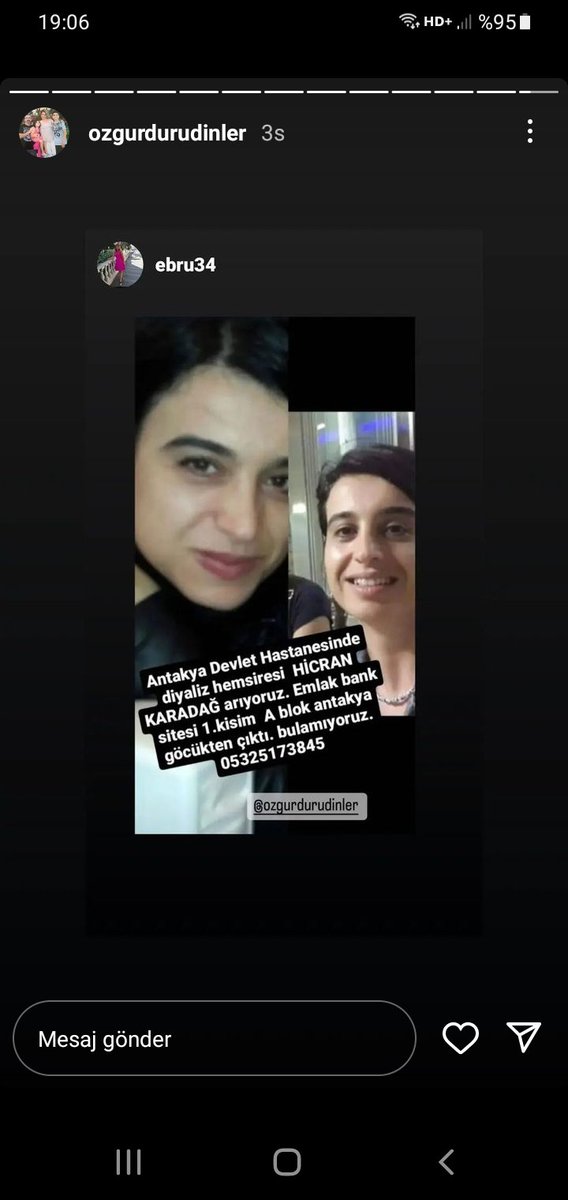 Görenler haber verebilir mi ilk gün yaralı olarak hastaneye kaldırılmış.Ulaşılamadı.