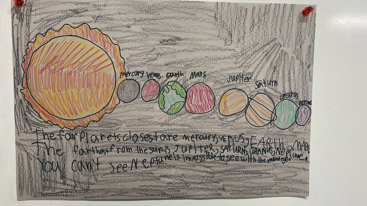 Students create a poster of one thing they have learned so far. CKLA Unit 7 Our Solar System. @SoRclassroom @Amplify @CurriculumMatrs #KnowledgeMatters #knowledgebuilding