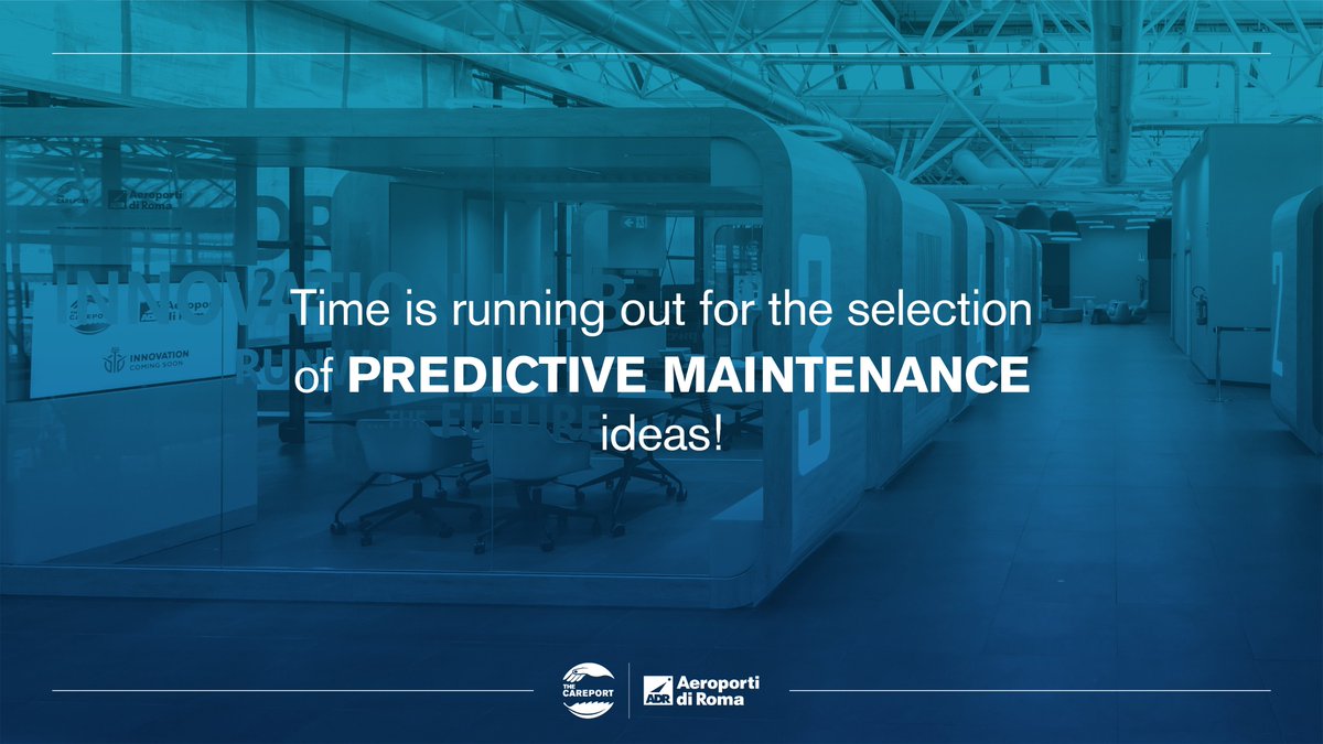AeroportidiRoma's tweet photo. We are reaching the end of the #call4ideas to select startups working on to predicting maintenance ⚙
The winning startups will work directly with ADR to enhance even more the experience while in FCO! https://t.co/XOdpzbNFxm