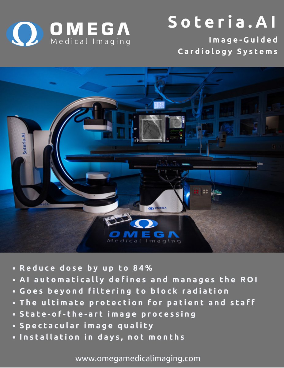 OmegaCardiac's tweet photo. The #SoteriaAI is the next generational leap in image-guided #Cardiology systems. Revolutionary #technology! #SuperiorImaging #RadiationSafety #Cardiovascular Learn More: https://t.co/d9OgZqJXCh https://t.co/GAwG9lkOKg