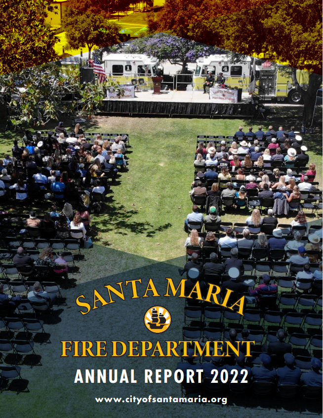 SMFDHQ's tweet photo. The Santa Maria Fire Department is proud to present our annual report for 2022.  It was a very busy year filled with accomplishments. We are always happy to serve and maintain the high level of service that the community expects and deserves.  
https://t.co/jPMqPPWrRQ https://t.co/RTpwMdNDHT