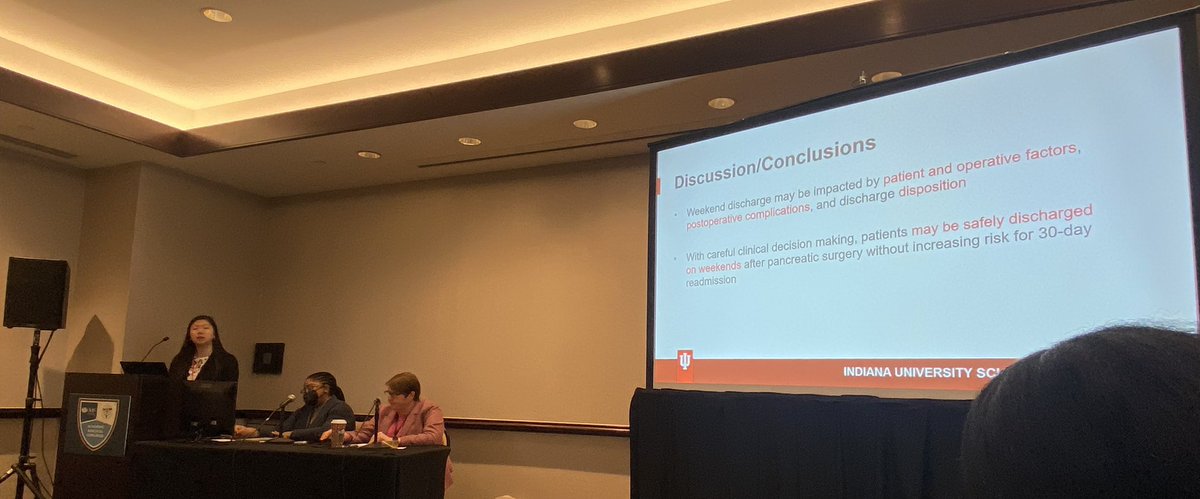 Allie McDow (@alliemcdowmd) on Twitter photo Dr. <a href="/RachelCKimMD/">Rachel Kim, MD MS</a>: Do weekend discharges impact readmissions following pancreatic surgery? #ASC2023 <a href="/AcademicSurgery/">Assoc4AcademicSurgery</a> <a href="/IU_Surgery/">Indiana Surgery -Indiana Univ School of Medicine</a> <a href="/IUCancerCenter/">IU Simon Comprehensive Cancer Center</a> Dr. <a href="/RachelCKimMD/">Rachel Kim, MD MS</a>: Do weekend discharges impact readmissions following pancreatic surgery? #ASC2023 <a href="/AcademicSurgery/">Assoc4AcademicSurgery</a> <a href="/IU_Surgery/">Indiana Surgery -Indiana Univ School of Medicine</a> <a href="/IUCancerCenter/">IU Simon Comprehensive Cancer Center</a>