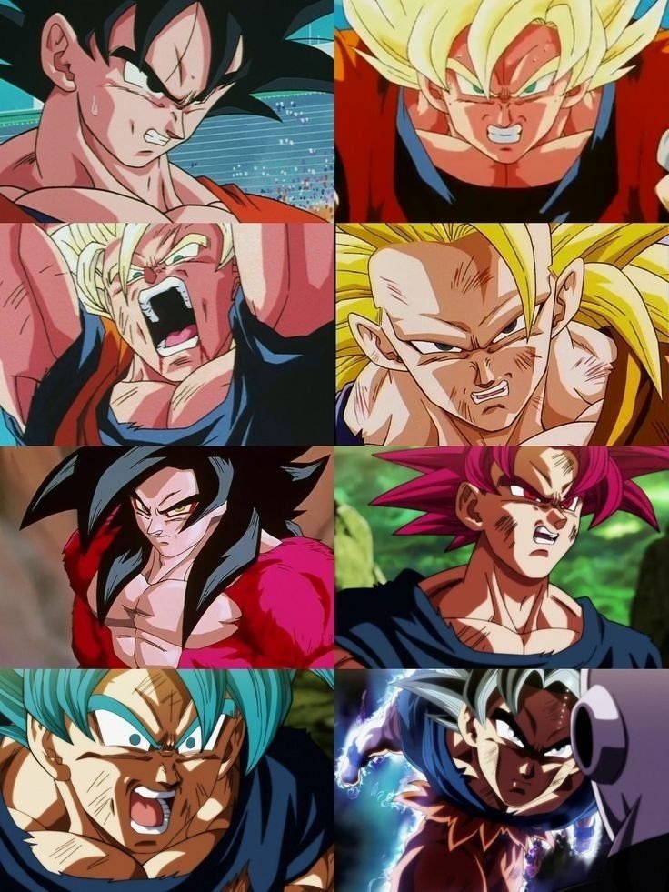 Todas as transformações de Goku