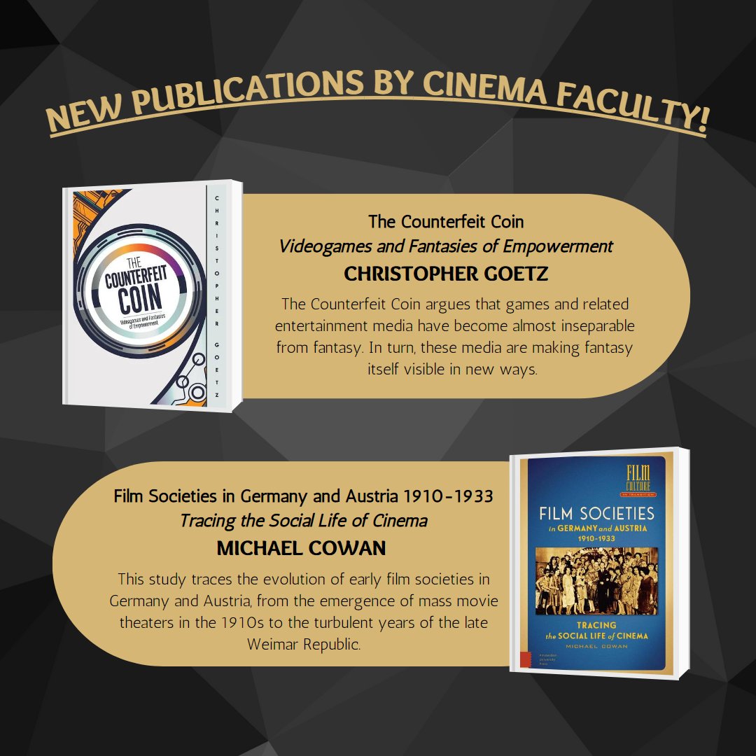 Department Chair Michael Cowan and Assistant Professor Christopher Goetz are set to publish their new books this spring! Click the linkTree in our bio to learn more about their awesome publications!