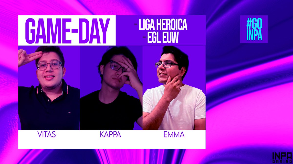 GamingInpa's tweet photo. 🏆 GAME DAY #LIGAHEROICA - EGL EUW🏆
Hoy no tenemos solo 1 torneo en el cual estaremos presentes:

🥼@Drvitas jugara la Liga Heroica 🙌

☕Mientras @KappaYip &amp; @SoyEmmaJuarez lo daran todo en el torneo de la EGL 🔥

#GOINPA #SomosTFT https://t.co/c3mbeH5oBh
