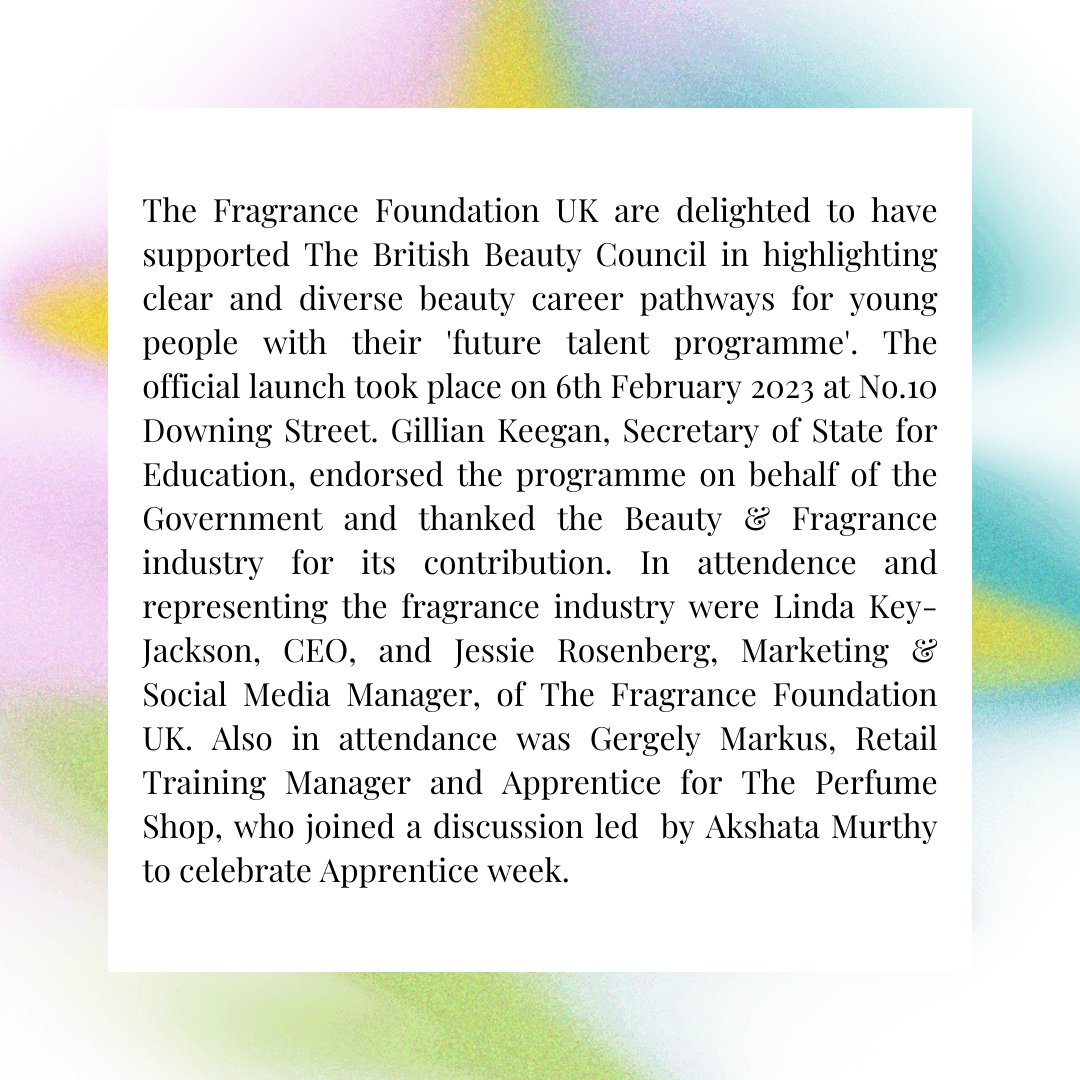 FragranceFDN_UK's tweet photo. The Fragrance Foundation UK are delighted to have supported the @bbeautycouncil in highlighting clear and diverse beauty career pathways for young people with their 'future talent programme'. 

#FutureTalent #FragranceIndustry #BeautyIndustry #FragranceCareers #Fragrance https://t.co/MHuoPprPlI