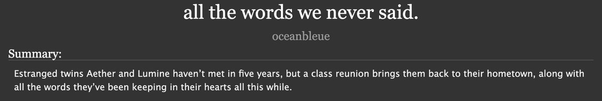 oceanbleue's tweet photo. all the words we never said. | gen | 3k
#Lumine &amp; #AETHER for @twinsweek 

https://t.co/anyBCR4MIw https://t.co/LpVKm1wbSP
