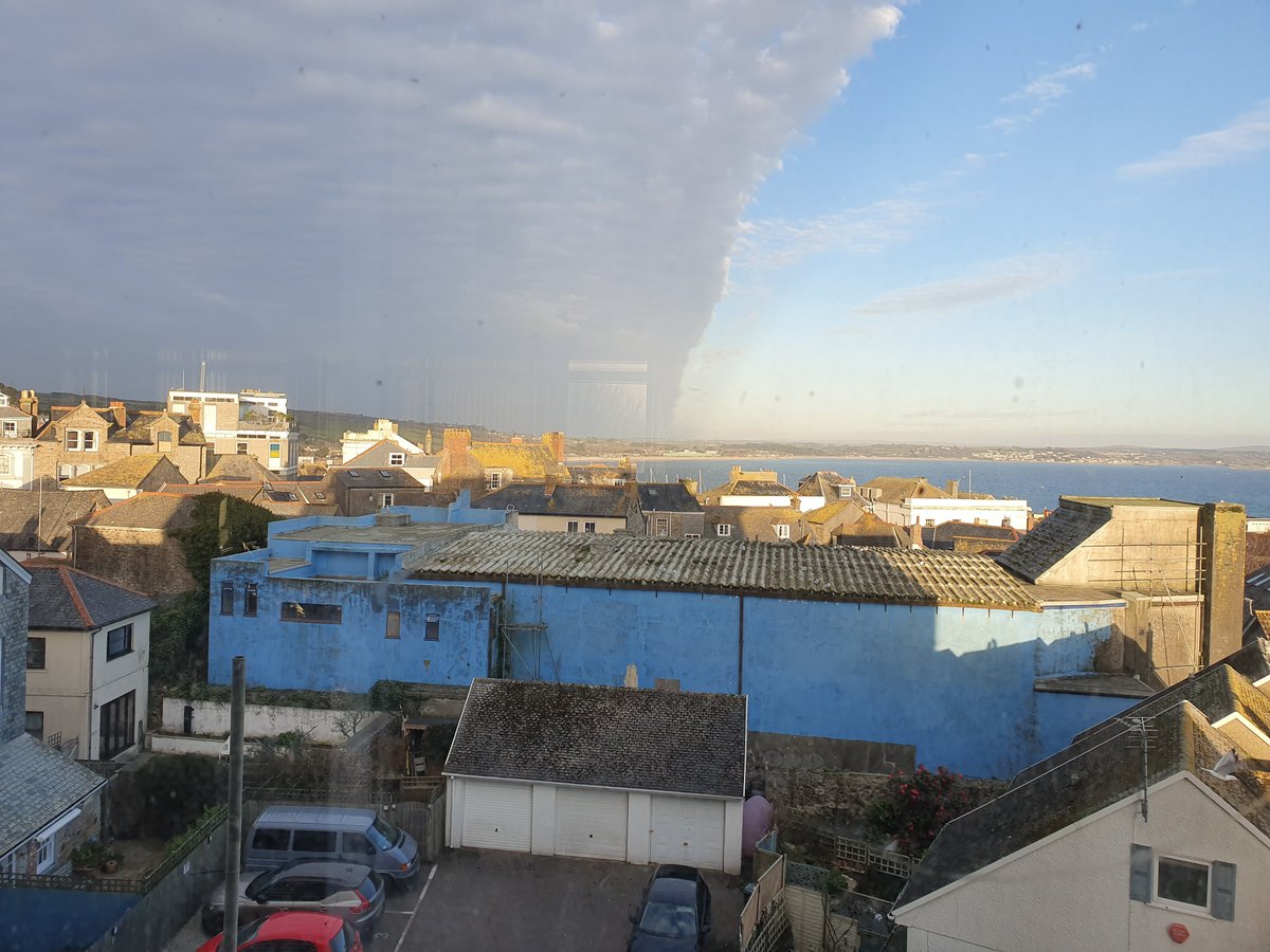 With the scaffolding around our building coming down, it gives us a good view of the incoming bad weather... #Penzance #Cornwall #BrokerofChoice