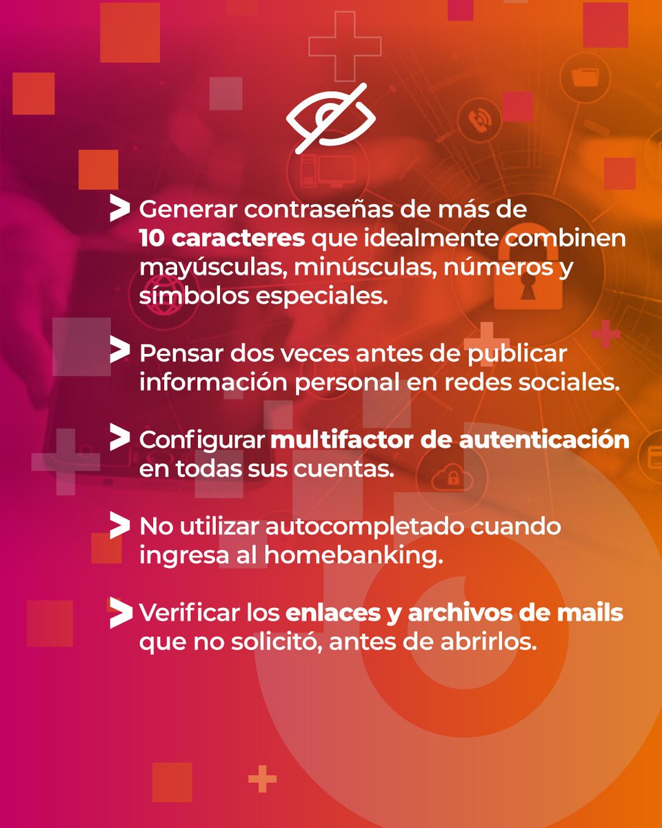 🗓Día Internacional de Internet Seguro
 
Hoy lo invitamos a involucrarse en la creación de una Internet mejor, a través de su uso responsable, respetuoso, seguro y positivo.

Deslice ➡️ para conocer 5 tips para proteger tu privacidad.
#Resguarda #Ciberseguridad #SeguridadDigital
