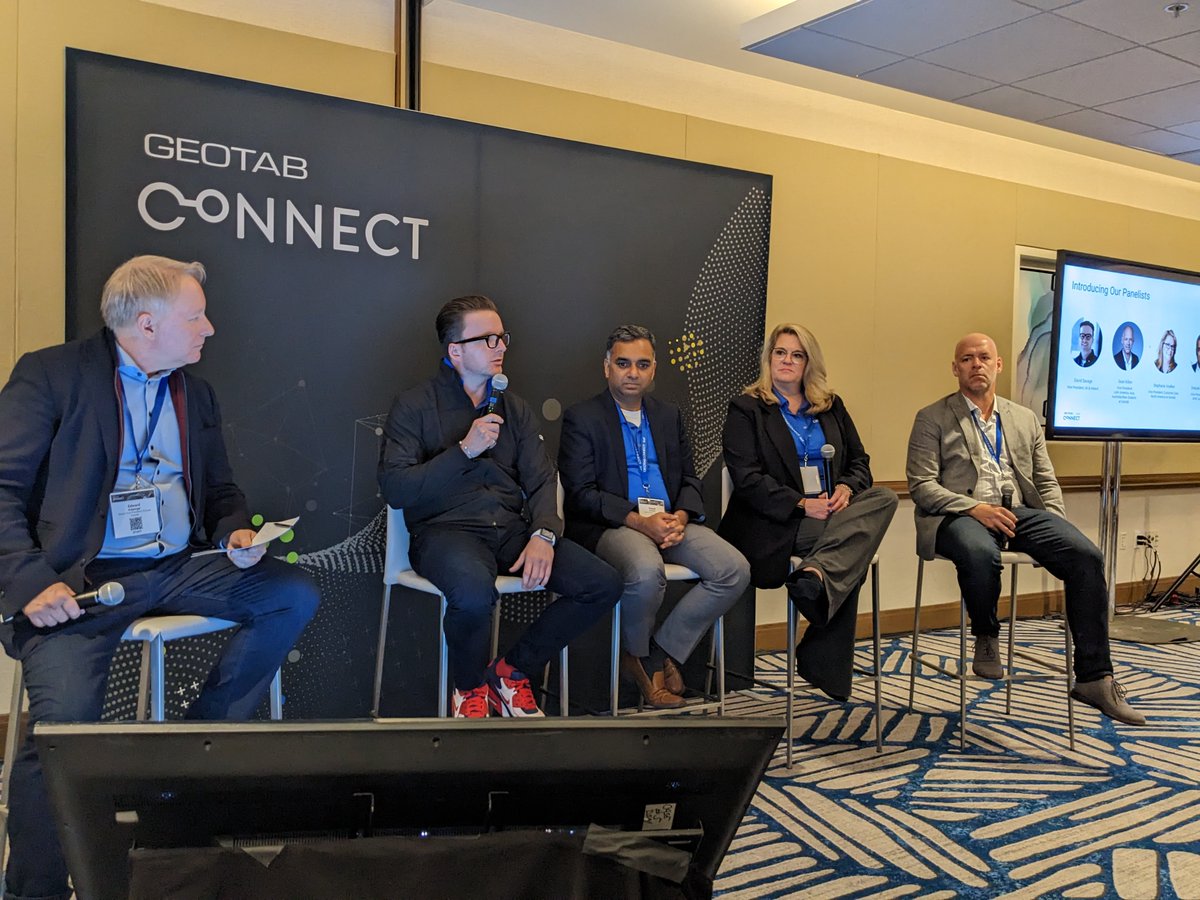 GEOTAB's tweet image. Telematics is never a &apos;one-size fits all&apos; approach. The #GeotabConnect 2023 Global Trends panel dived deep into regional priorities with #Geotab experts Edward Kulperger, David Savage, Sean Killen, Deepak Kadambi and Stephanie Voelker.