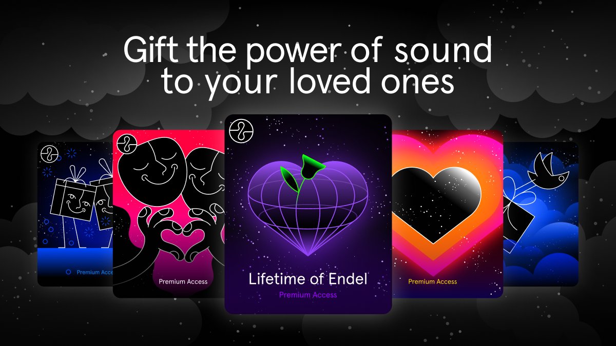 Endel (@endelsound) on Twitter photo Introducing Endel gift packages! Gift the power of sound to your loved ones.✨👉 payment.endel.io/gifts Introducing Endel gift packages! Gift the power of sound to your loved ones.✨👉 payment.endel.io/gifts