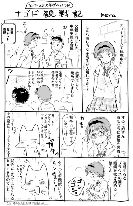 約10年前に描いた観戦記(試合そっちのけ)です。 