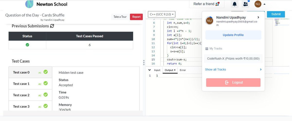 Today I have solved Cards Shuffle using #cplusplus
#Day23 of #30daysofcode @everydaycoders
#community #coding #programming #competitiveprogramming #codingchallenge #dsa #bubbleupcommunity
