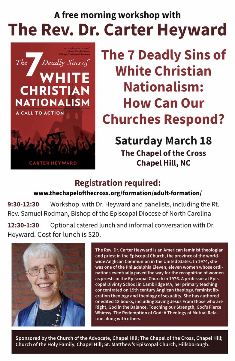 chfepiscopal's tweet photo. Carter Heyward is one of the first women ordained as a priest in the Episcopal Church, one of the ”Philadelphia Eleven.” https://t.co/3hU5SLgKTB