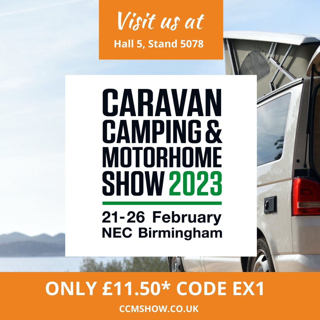📢 Come and meet the JANS Lifestyle team at this year’s Motorhome and Caravan Show 2023 at the NEC Birmingham, from 21st to 26th February.
 
VISIT US in Hall 5, stand 5078.
 
Don’t forget to use our discount code EX1 to save money off the entry fee🤩