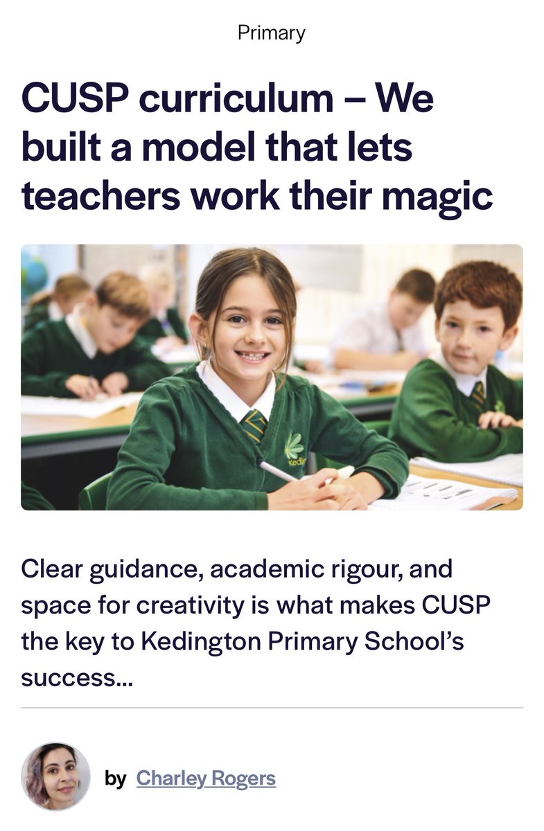 baronbedford's tweet photo. Very proud of @KedingtonPA &amp; the CUSP team showcasing CUSP evolution, Pupil Book Study and excellence. Love this article by  @TeachPrimaryEd1 

https://t.co/z554DZMYei

@GreenfieldsEdu @UnitySchoolsP @Curriculum_USP @peedleweedle @MaryMyatt @Headteacherchat @RaeSnape @JohnCattEd https://t.co/119eXLJ2Rd