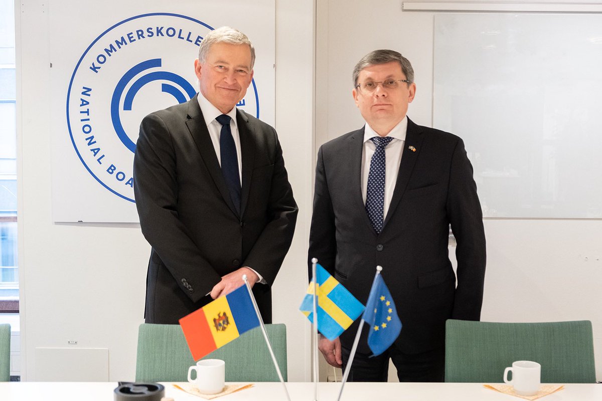 AndersAhnlid's tweet photo. Great honor to host the Speaker of Moldova’s Parliament @Igor_Grosu_md and his strong parliamentarian delegation at @sweboardoftrade.  Looking forward to future cooperation on #Moldova’s key EU internal market integration and trade promotion via #OpenTradeGateSweden. #EUtrade https://t.co/ki4voA61pr