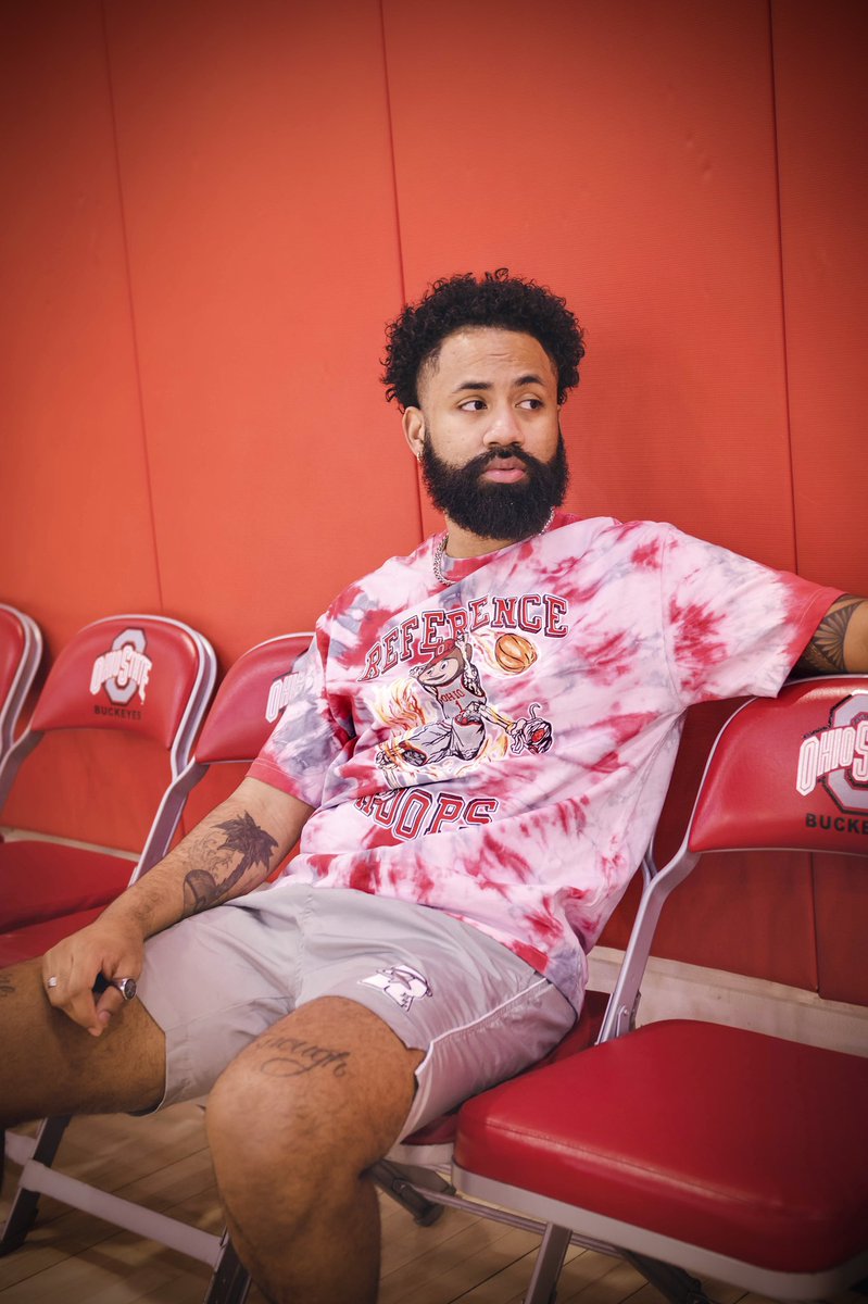 illreference's tweet photo. We’re showing love to our hometown with our “Reference Hoops” tee and “R” logo trucker hat. The tees are tie dyed scarlet and grey with our graphic dtg printed. The truckers are embroidered with OSU colors to match! 🌰💫🅾️

Tees 
Size XS-M available 
$35

Hats
OSFA 
$25 https://t.co/eGBLx2Xpx8
