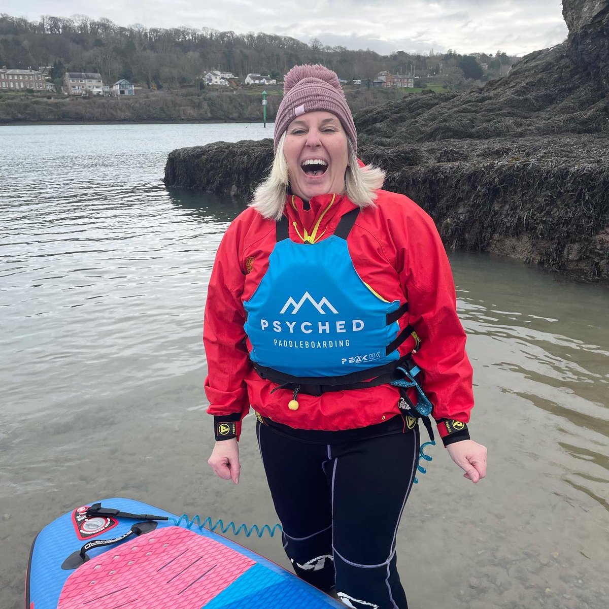 We’re back on the water &amp; psyched! Today we were joined by Yvonne who lives on the island. She has a board but she wanted some coaching to give her the confidence to get back into SUP. She loved it and her confidence &amp; smile grew throughout the session with us. #Anglesey