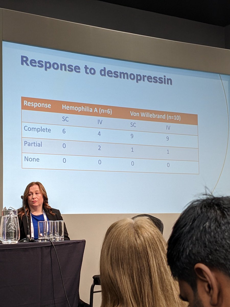 CathyAH1980's tweet photo. Femke Yspeerd shows the comparable results of subcut Vs Intravenous #desmopressin #DDAVP use in #haemophilia A & #VWD & reveals the positive patient feedback of subcut introduction #EAHAD2023 https://t.co/eCNYhthsLh