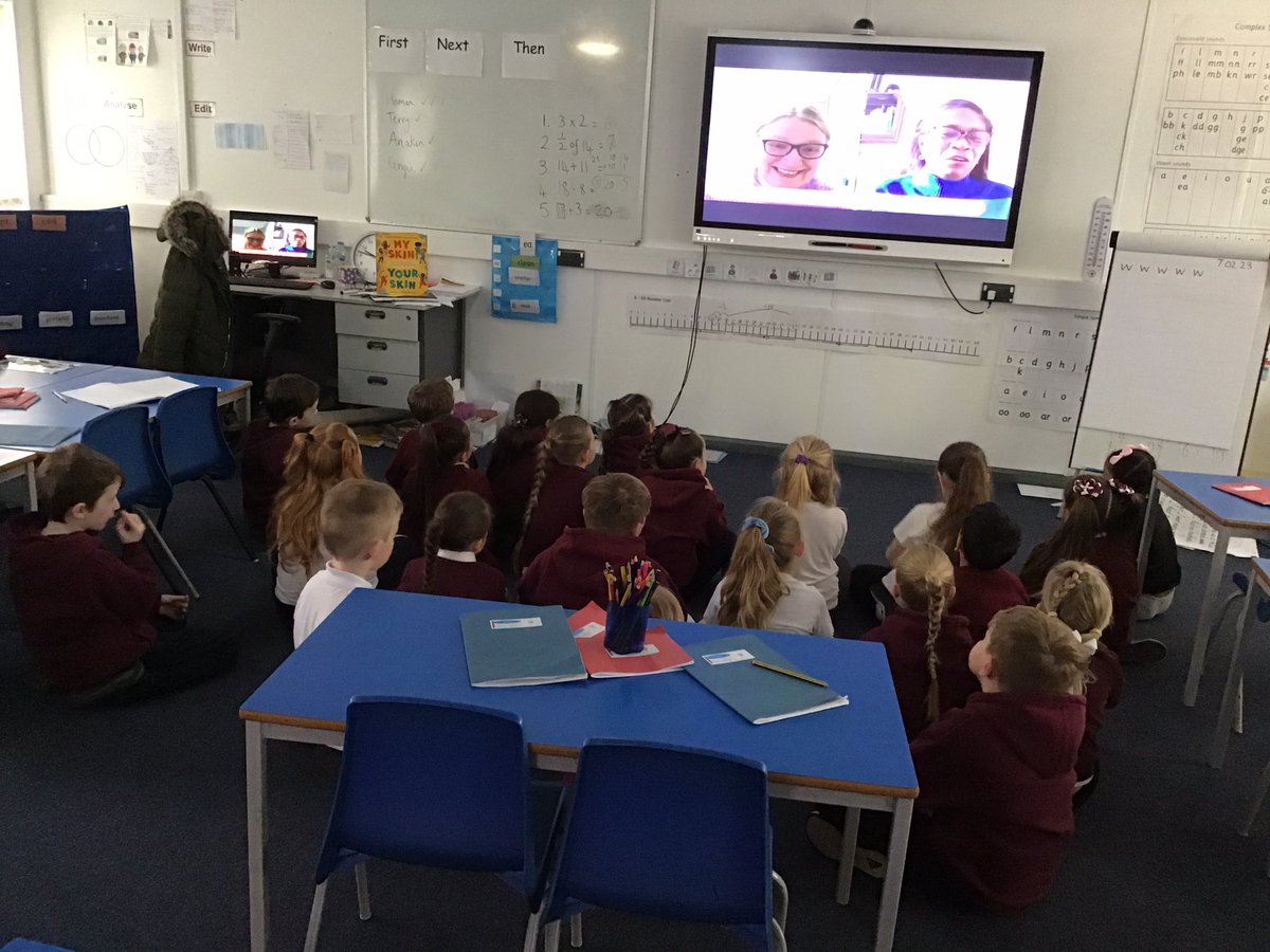 NormanPannellY2's tweet photo. This morning we enjoyed listening to the story My Skin, Your Skin told by the author Laura Henry - Allain. It was great to take part in the Reading Festival! #NPPSLiteracy https://t.co/G6pYvNren8