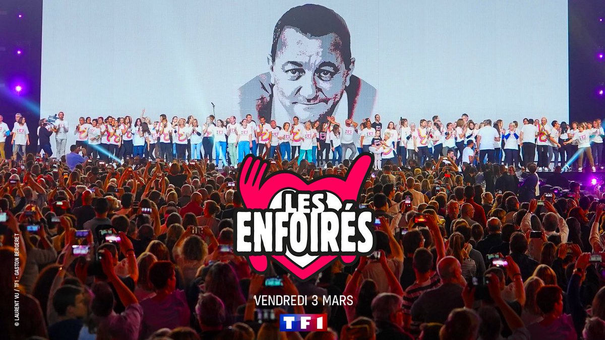 enfoires's tweet photo. [2023 Enfoirés un jour, toujours]       📺Diffusion : Vendredi 3 mars à 21h10 sur @TF1 et en simultané sur @francebleu. 📀Sortie du double CD et DVD, dès le Samedi 4 mars. Précommande déjà disponible ➡️ lien en bio. Chaque vente = 17 repas offerts aux @restosducoeur #Enfoires2023 https://t.co/uDhgg4Rqui