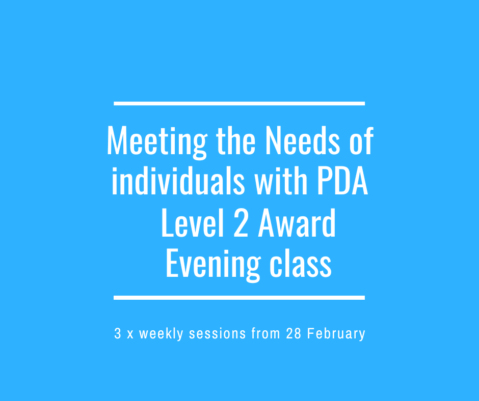 This fantastic Level 2 evening class "Meeting the needs of individuals with PDA" returns on 28 Feb.  3 x evenings 7.30 - 9.00.  
<a href="/OCNLondon/">OCN London</a> <a href="/LinrowEducation/">Linrow Education</a>  Book here:  can-do-courses.co.uk/product/pda-tr…    #PDA  #Autism
