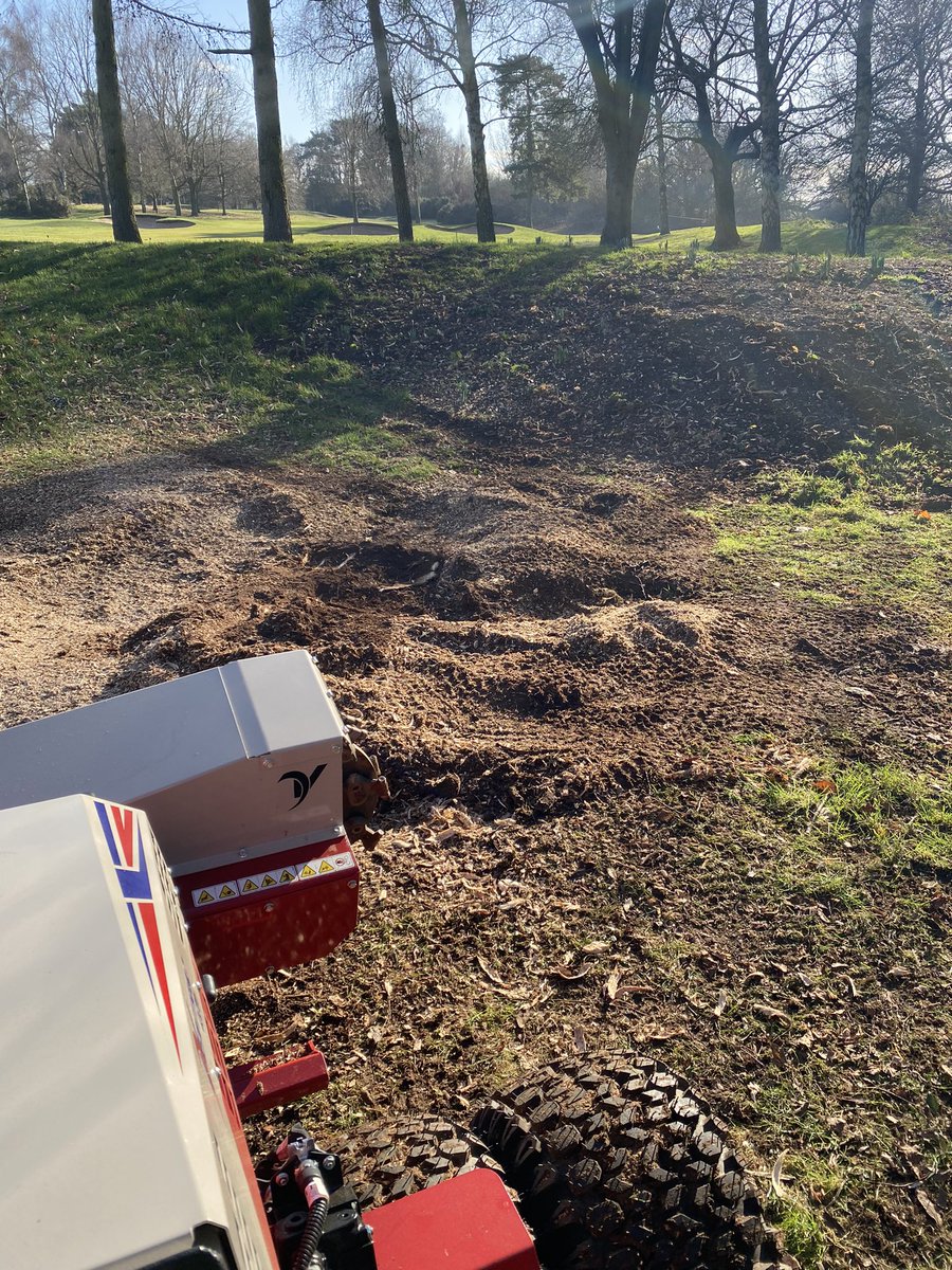 greenkeepersjw's tweet photo. Putting the new ventrac and stump grinder through its paces today. Very impressive @bigmowerman @CoptHeathGC https://t.co/Nvm6sdWHlz