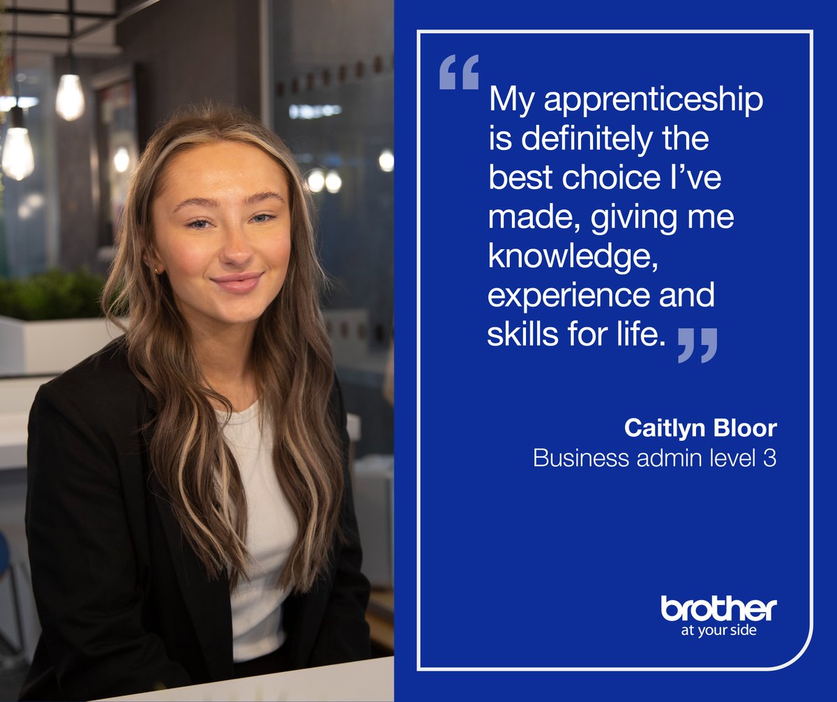Brother_UK's tweet photo. Who better to tell you about the power of apprenticeships… 💬

Caitlyn is now a channel marketing assistant, Oliver is a technical service and support engineer, Lewis is a category marketing assistant and Isobel is an organisational development administrator! 🎓 #NAW2023 https://t.co/uGFWQHSbJL