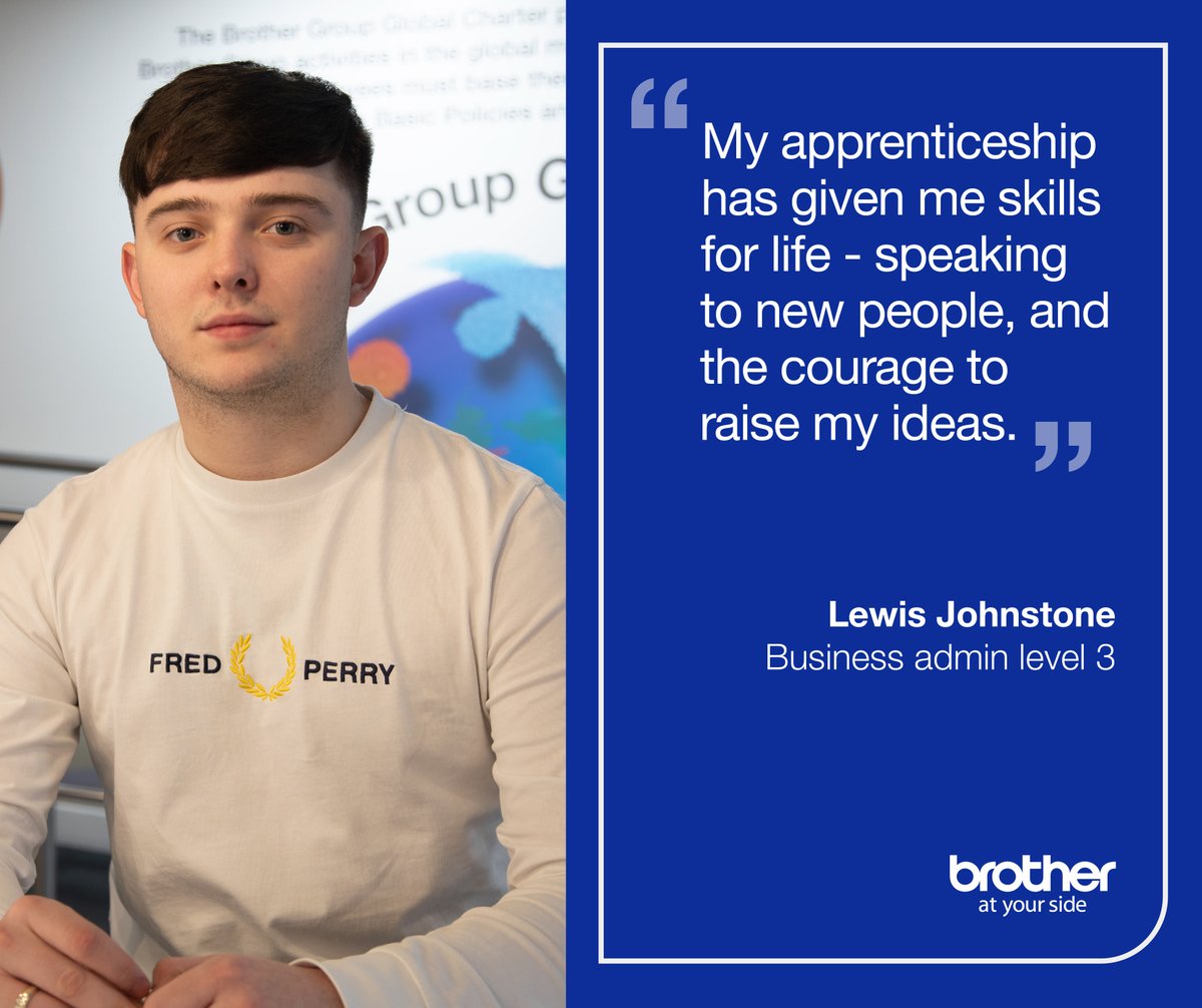 Brother_UK's tweet photo. Who better to tell you about the power of apprenticeships… 💬

Caitlyn is now a channel marketing assistant, Oliver is a technical service and support engineer, Lewis is a category marketing assistant and Isobel is an organisational development administrator! 🎓 #NAW2023 https://t.co/uGFWQHSbJL
