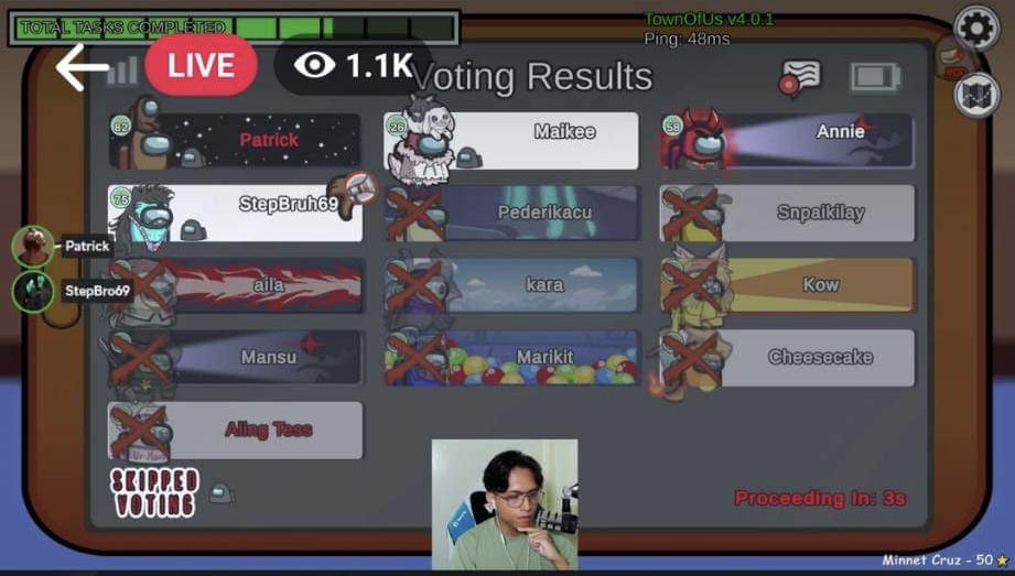 PatJLSantos's tweet photo. Today, nag-stream ako sa 1.1k viewers during an impostor game + nanalo ako sa impostor game na yun. W https://t.co/BswksIRyZn