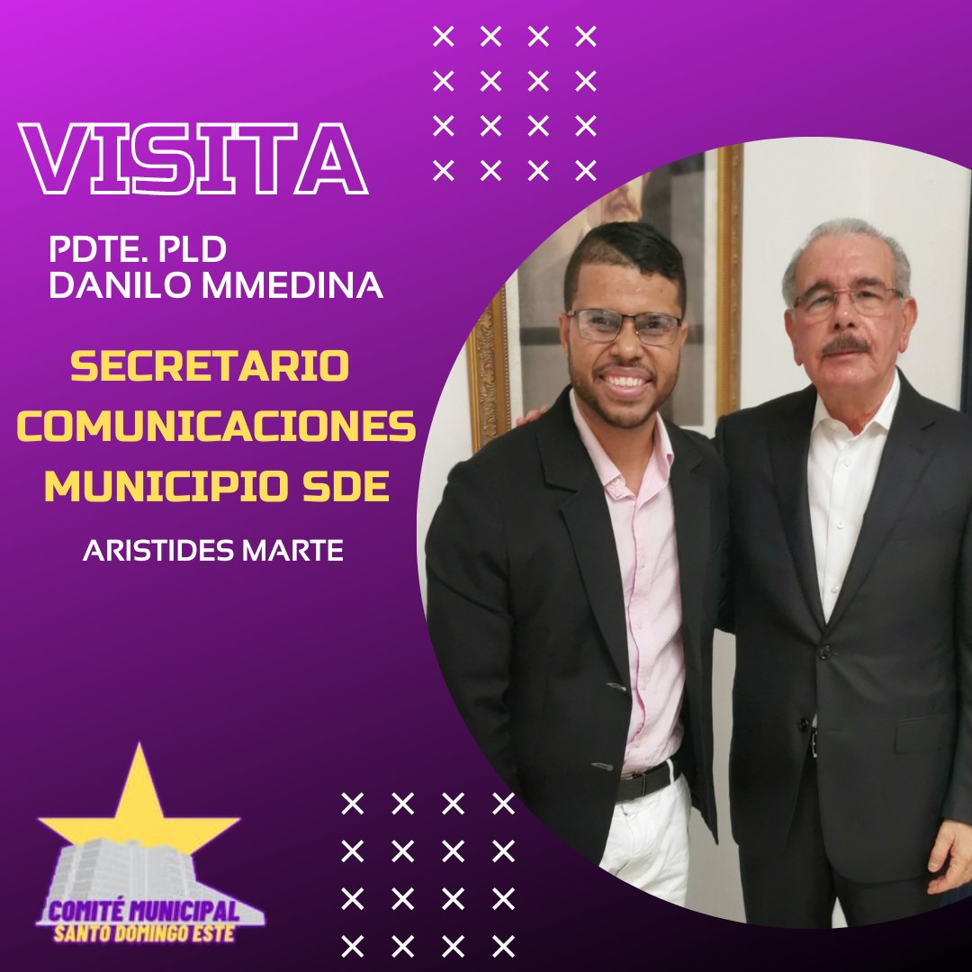 PLDSDE_'s tweet photo. Secretario de comunicaciónes de nuestro Municipio (SDE) Aristides Marte (@aristidesmarte) en visita a nuestro presidente del partido @pldenlinea Danilo Medina @danilomedina
#PLDSDE⭐ https://t.co/VyvEycAf4W