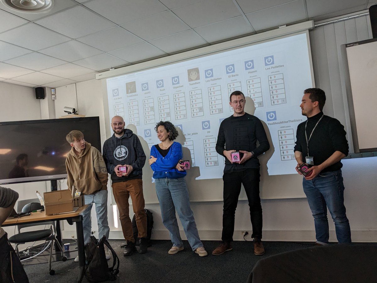 Inria_Lille's tweet image. #viedecentre | Code Game
Ce matin, 50 participants se sont prêtés au jeu du #codecontest 👉Le challenge : proposer le code de l'ascenseur d'un immeuble de 5 étages 🛗
Au programme : logique, échanges, code et...pizzas 🍕
Merci à tou(te)s & félicitations aux équipes gagnantes🏅