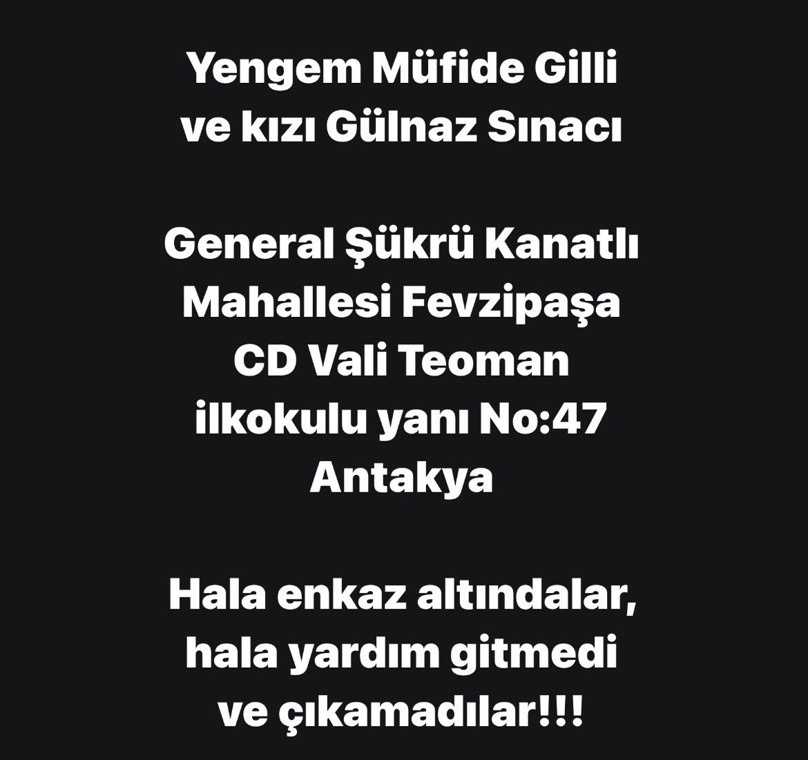 sbhyldrm's tweet photo. Hala enkaz altındalar, sesleri geliyor ekip var ekipman yok. Lütfen artık yardım 🙏 @AFADBaskanlik @AFADHatay @haluklevent @OguzhanUgur @barisatay @ahbaphatay https://t.co/Iw8ZnaSiFy