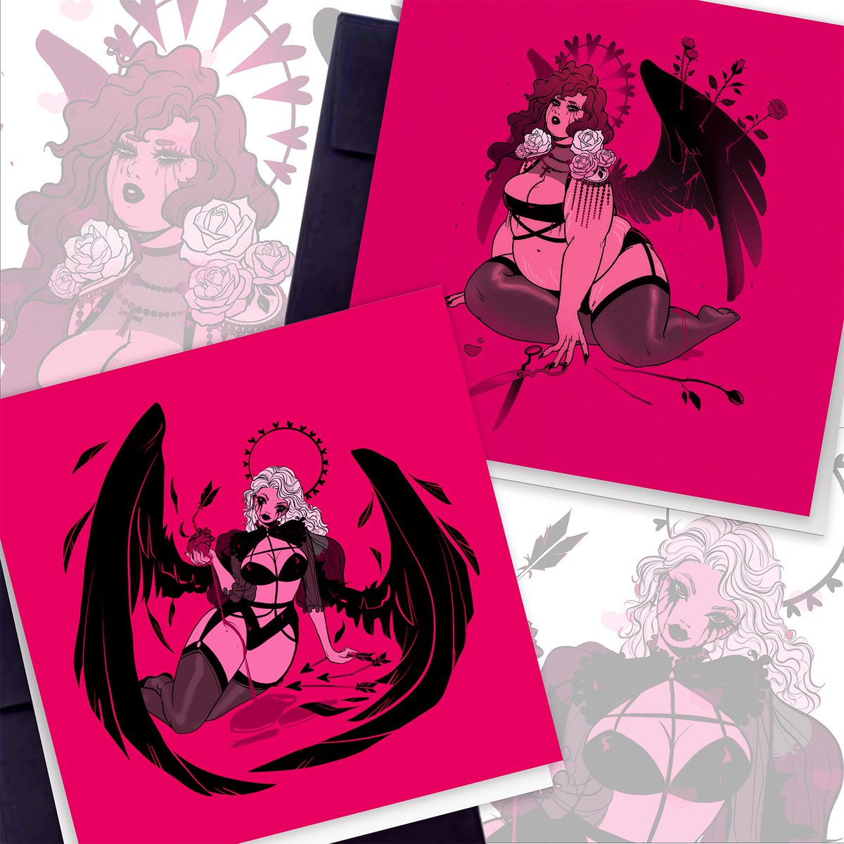 「Prints, stickers and V-D cards of these 」|Ashleigh Izienickiのイラスト
