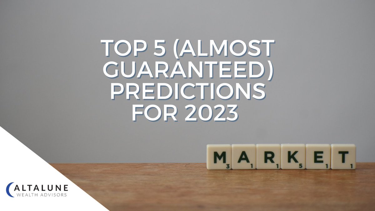AltaluneWealth's tweet photo. With growing calls for the U.S. economy to enter a recession, there is a very wide range of predictions as to where markets might ultimately end 2023. Learn top 5 (Almost Guaranteed) predictions for this new year: 👉Read more:https://t.co/03WKrLG1f9 https://t.co/PKFZu5OHmO
