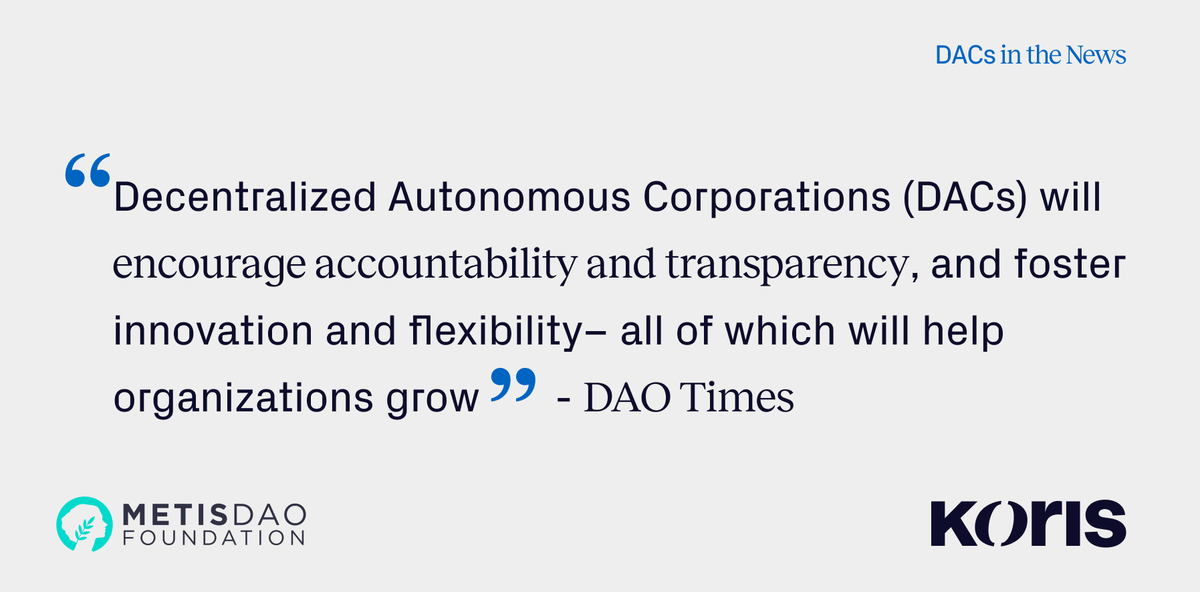 korisdac's tweet photo. The future is looking bright for DAOs &amp; DACs ✨😎 https://t.co/KLwDX3gyP6