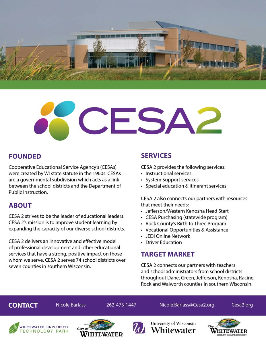 Celebrating 12 years with CESA 2!  Working in partnership with school districts, universities, and businesses, @cesa2wi strives to be a leader of educational leaders. CESA 2 provides services and support to 74 member school districts. Learn more cesa2.org