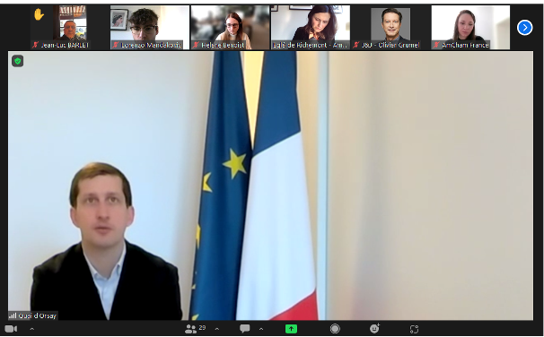 amchamfrance's tweet photo. #AmChamWorkingSession 👥 Ce matin, L’AmCham France a eu le plaisir de recevoir Jérôme Brouillet, Directeur de cabinet de la secrétaire d'Etat chargée de l'Europe, pour une session d’échanges avec ses membres. https://t.co/J2UXSQpxNn